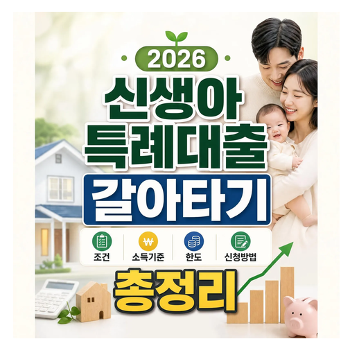 2026 신생아 특례대출 갈아타기 조건 및 소득기준 한도 신청방법 총정리