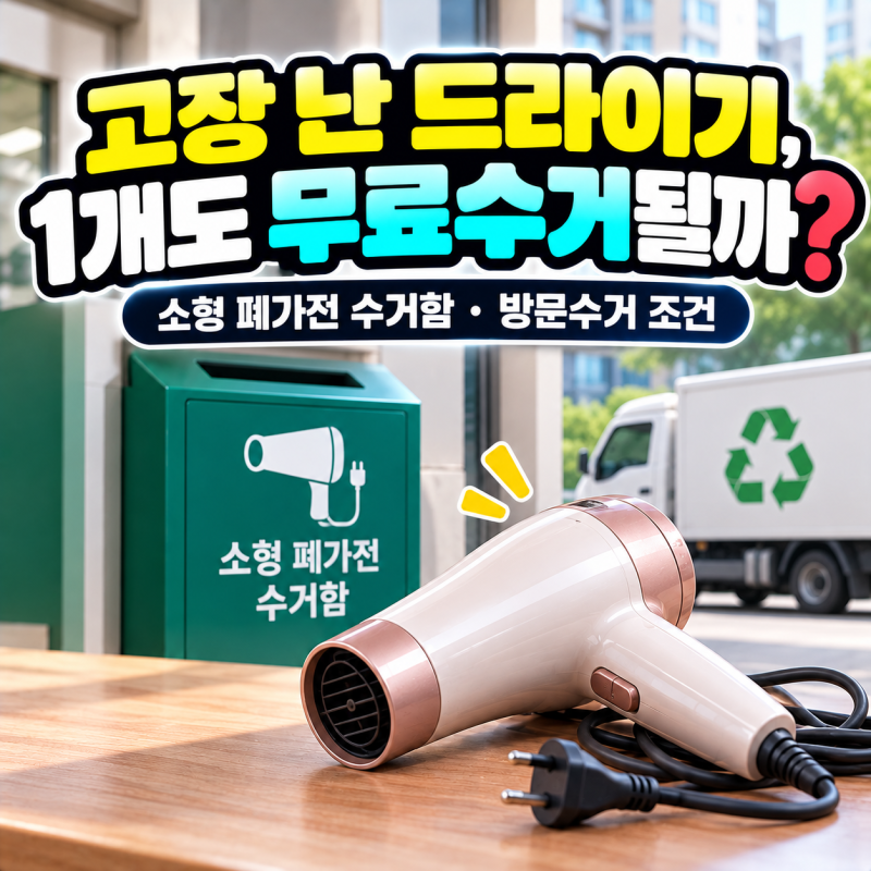 고장 난 드라이기 버리는 법, 헤어드라이어 1개도 무료수거 가능할까?