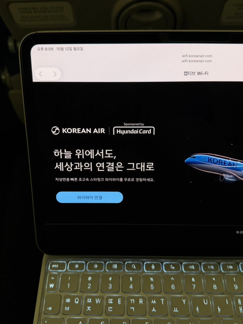 대한항공 스타링크 기내 무료 와이파이 후기 | 기종 B777-300ER ( 26.10.12 탑승 )