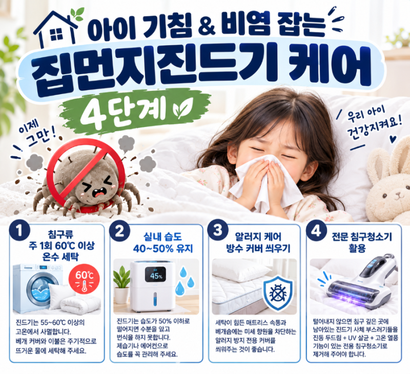 비염+집먼지진드기 퇴치법 & 자일렉 침구청소기 추천