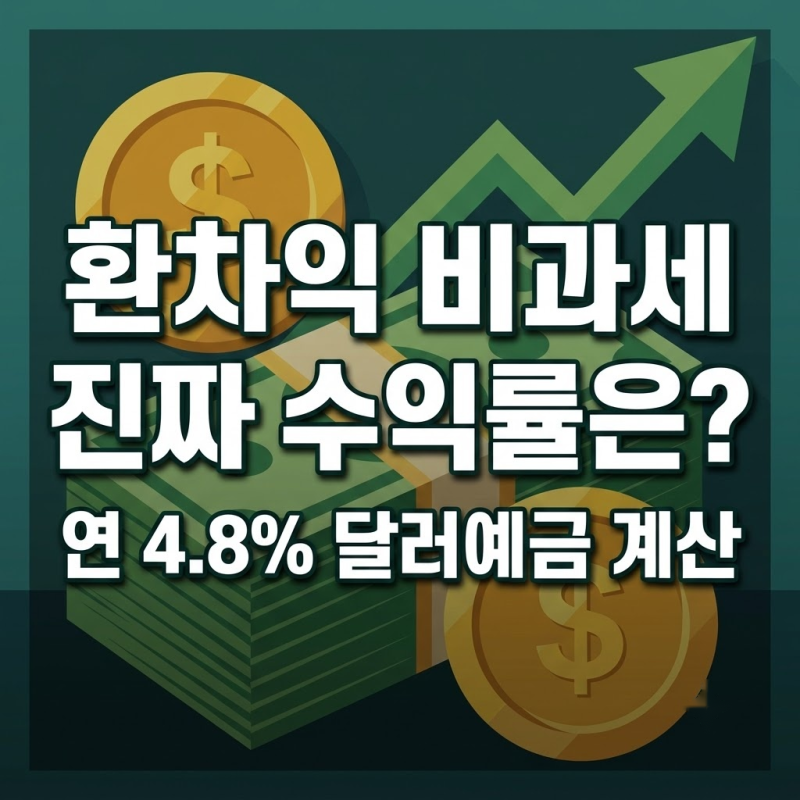 "환차익 비과세라 좋다고?" 연 4.8% 이자 주는 달러예금 진짜 수익률 계산해봤더니