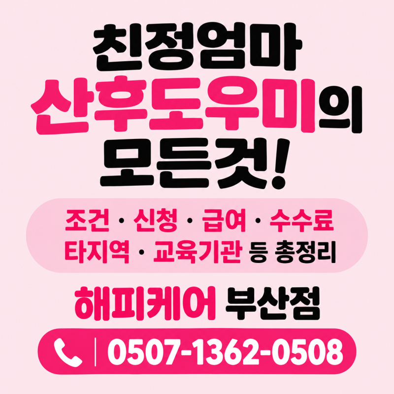친정엄마 산후도우미 총정리 조건·신청방법·진행절차·급여·수수료·타지역·교육기관까지....
