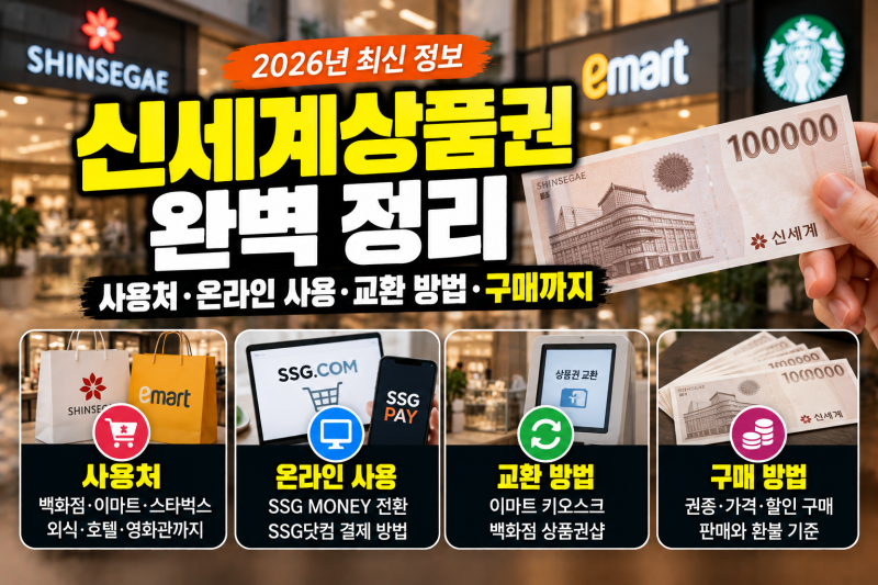 신세계상품권 사용처 총정리 이마트 스타벅스 온라인 사용법 및 교환