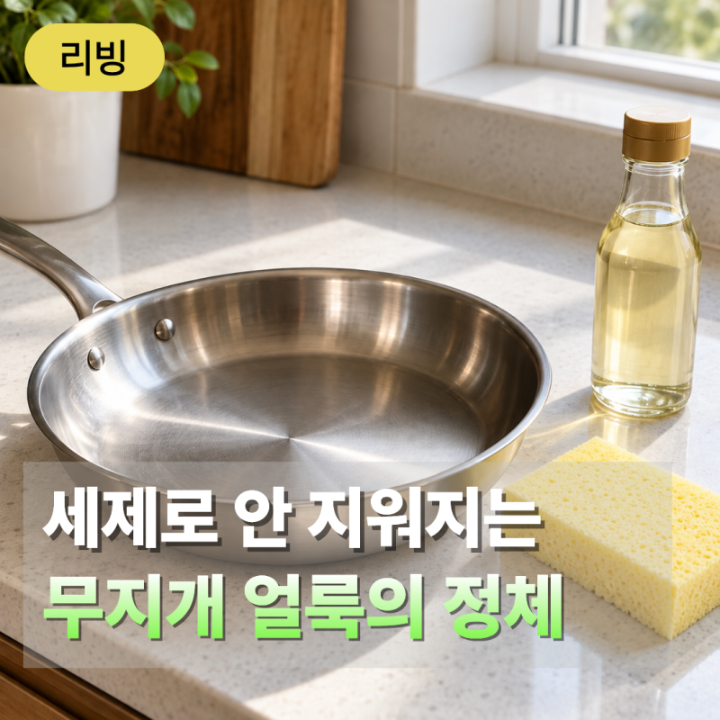스텐팬에 무지개 얼룩 생겼다고 버리려고요? 먼저 구분해봐요