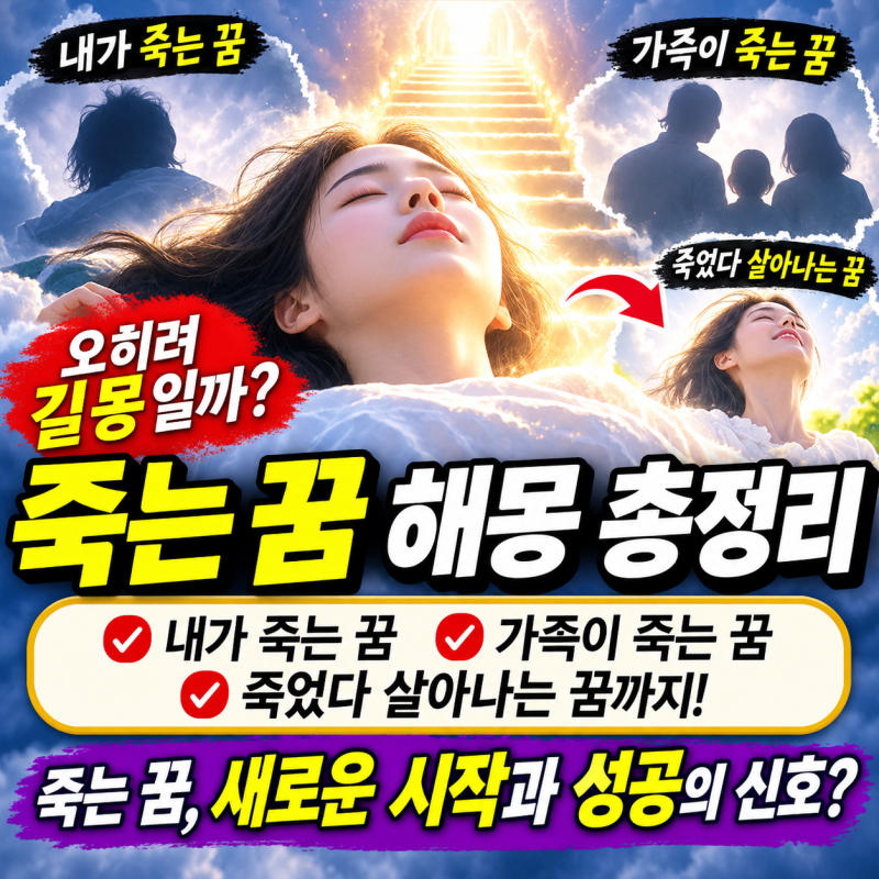죽는 꿈 해몽 총정리｜내가 죽는 꿈·가족이 죽는 꿈·죽었다 살아나는 꿈까지, 오히려 길몽....