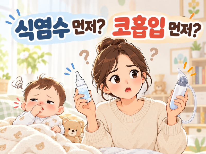 아기 코막힘 식염수 어떻게 쓸까? 코흡입 전 순서와 주의할 점