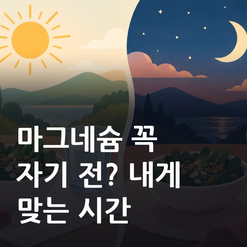 마그네슘 먹는 시간 아침 저녁, 내게 맞는 시간은 이렇게 정해요