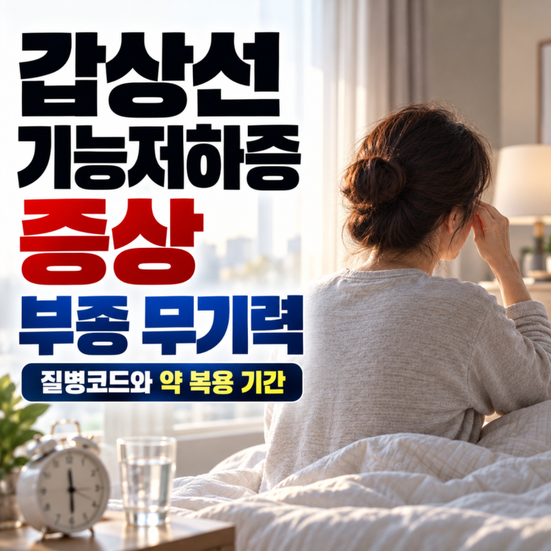 갑상선기능저하증 증상 부종 무기력, 질병코드와 약 복용 기간