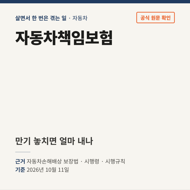 자동차책임보험, 만기 놓치면 얼마 내나