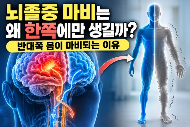 뇌졸중 마비는 왜 한쪽에만 생길까? 반대쪽 몸이 마비되는 이유