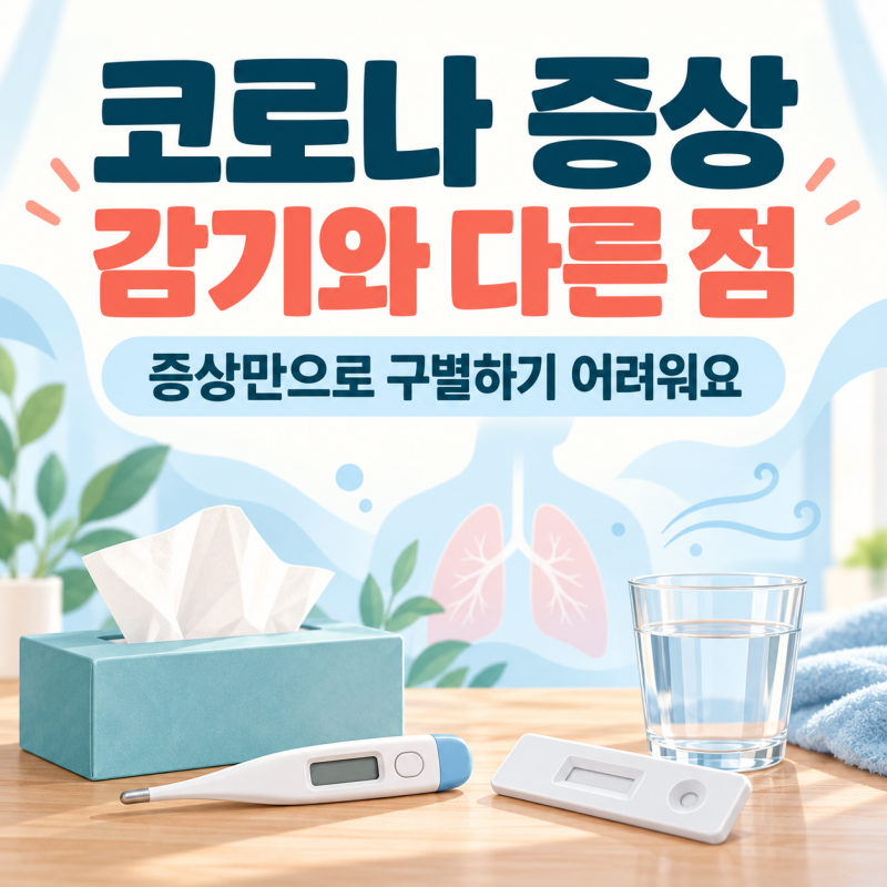 코로나 증상과 감기 차이 총정리｜초기 증상·검사 시점·병원에 가야 할 때