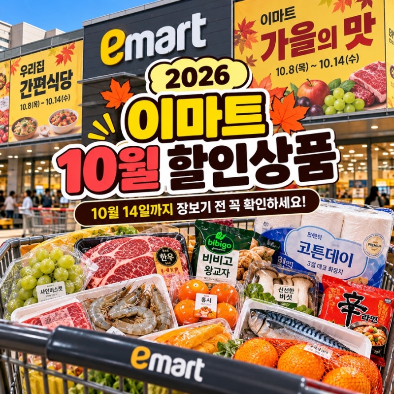 2026 이마트 10월 할인상품 추천｜10월 14일까지 행사 품목과 가격 총정리