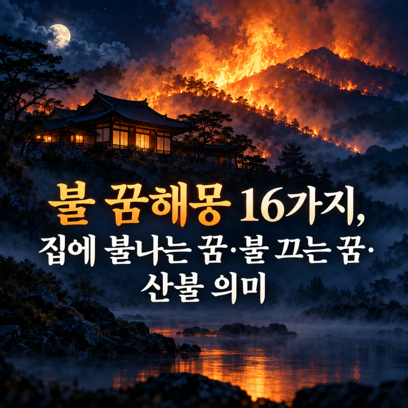 불 꿈해몽 16가지, 집에 불나는 꿈·불 끄는 꿈·산불 의미