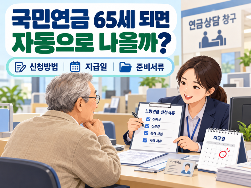 국민연금은 65세 되면 자동으로 나올까? 신청방법·지급일·준비서류 총정리