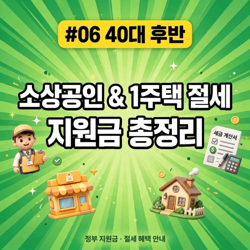 [40대 후반 정부 지원금 총정리] 소상공인·자영업자 필수! 정책자금 & 1주택 절세 전략