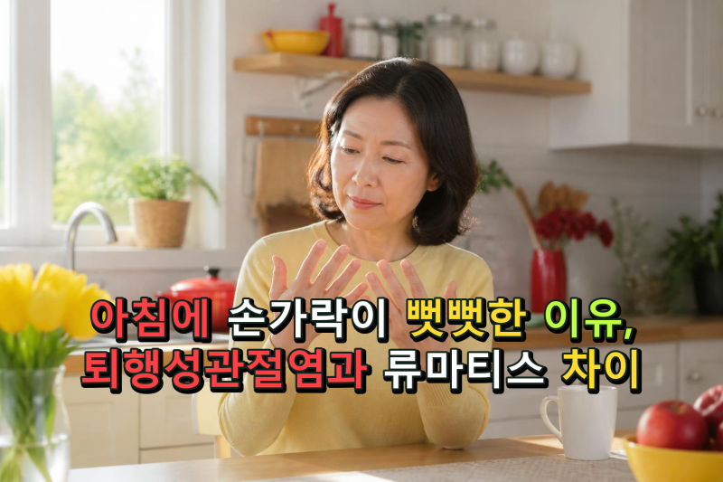 아침에 손가락이 뻣뻣한 이유, 퇴행성관절염과 류마티스 차이