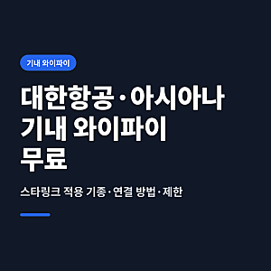 대한항공·아시아나 기내 와이파이 무료｜스타링크 적용 기종·연결 방법·제한 정리