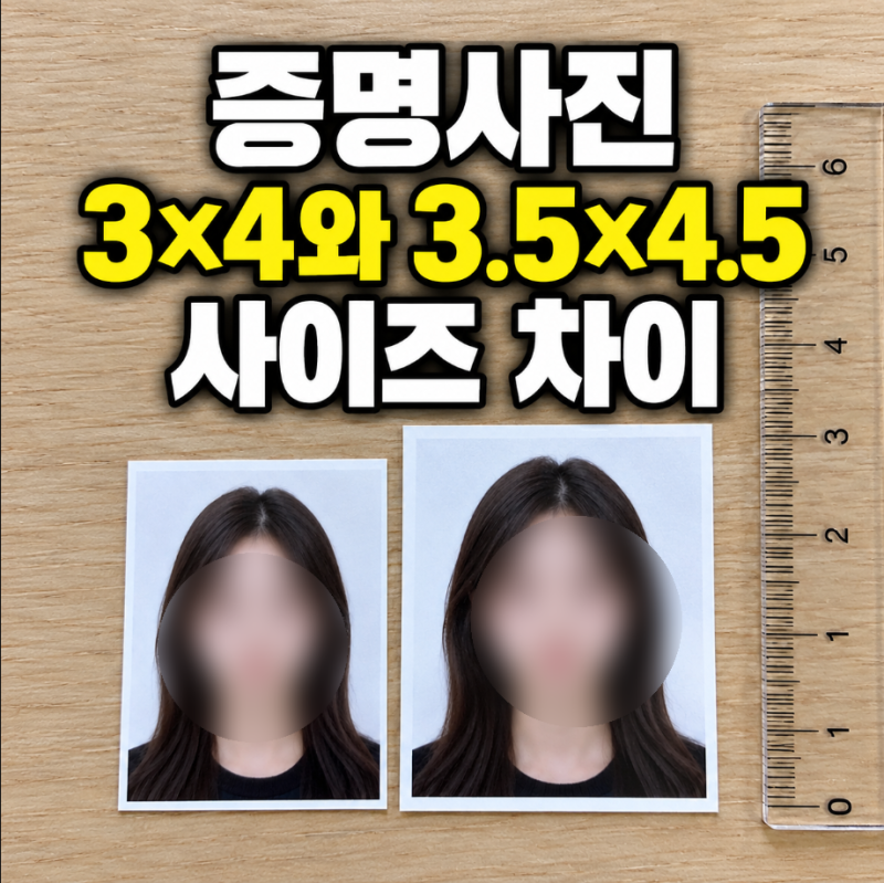 증명사진 3*4와 3.5×4.5 사이즈 차이, 어디에 쓰는 크기일까(주민등록증·운전면허·여권 사진)