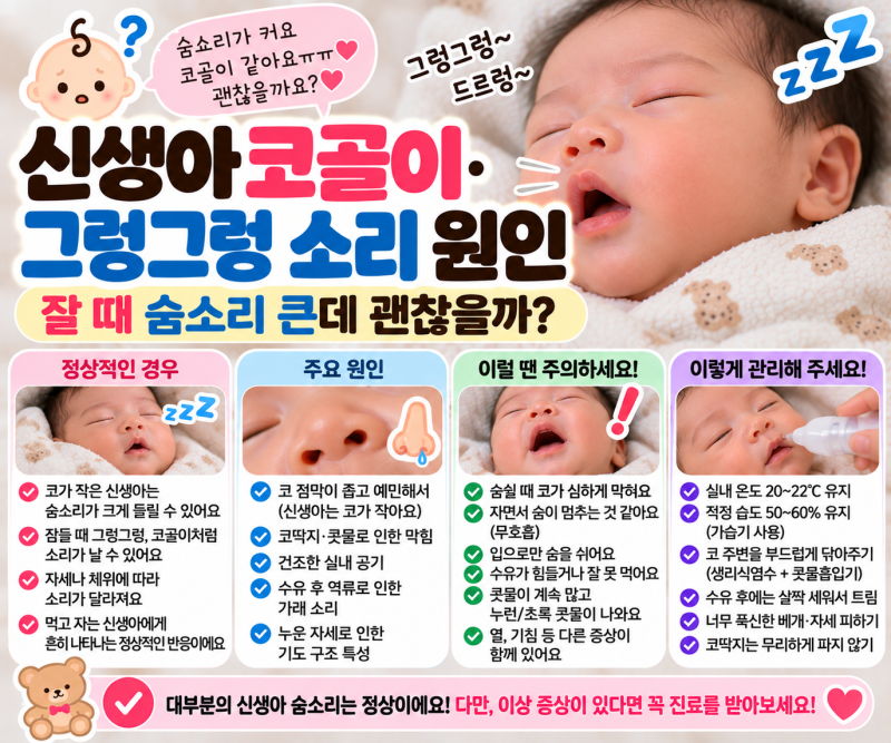 * 신생아 코골이·그렁그렁 소리 원인｜잘 때 숨소리 큰데 괜찮을까?