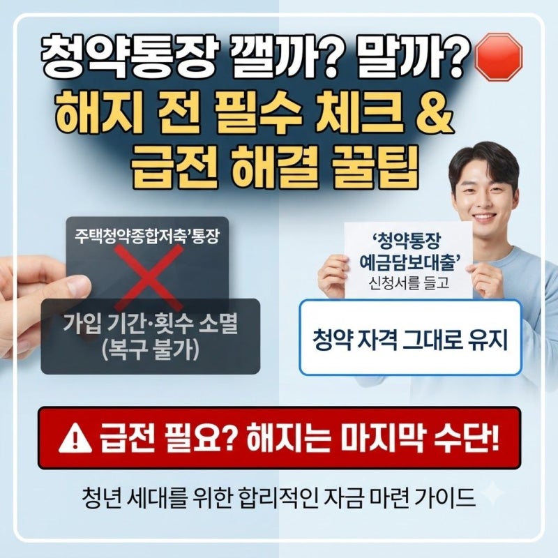 2030세대가 청약통장을 깨는 진짜 이유와 급전 필요할 때 대처법
