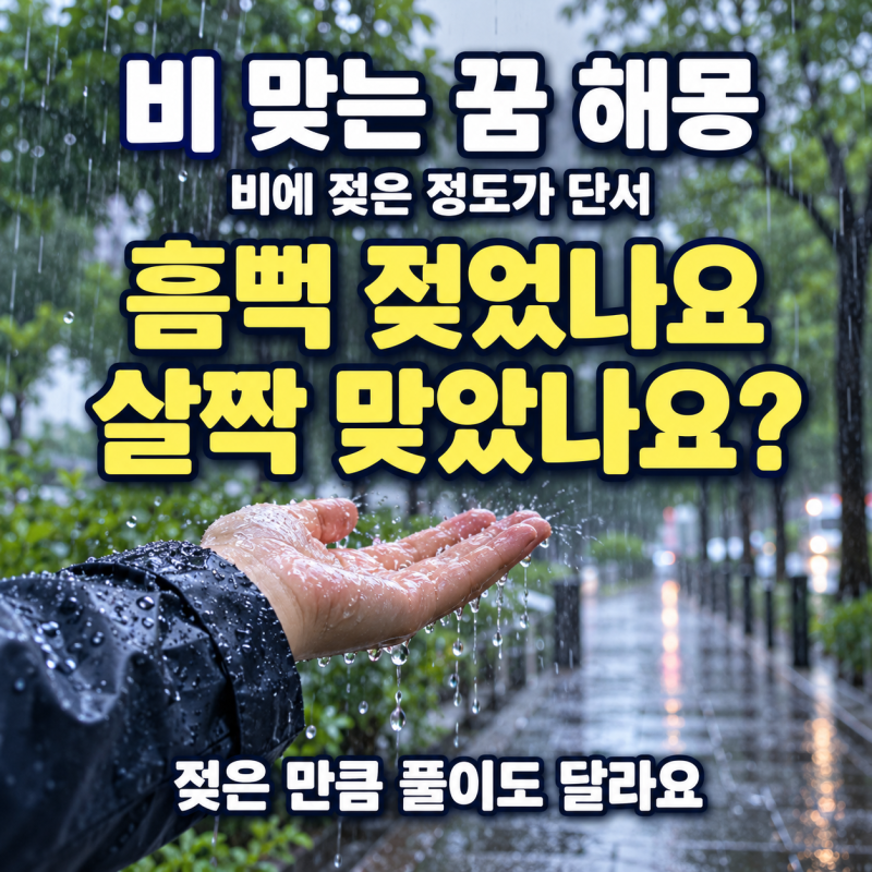 비 맞는 꿈 해몽, 흠뻑 젖었다면 길몽일까 흉몽일까