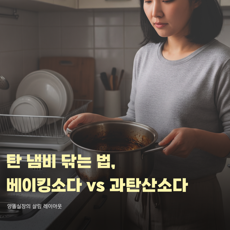 스테인리스 탄 냄비 닦는 법, 베이킹소다 vs 과탄산소다 직접 써본 차이점