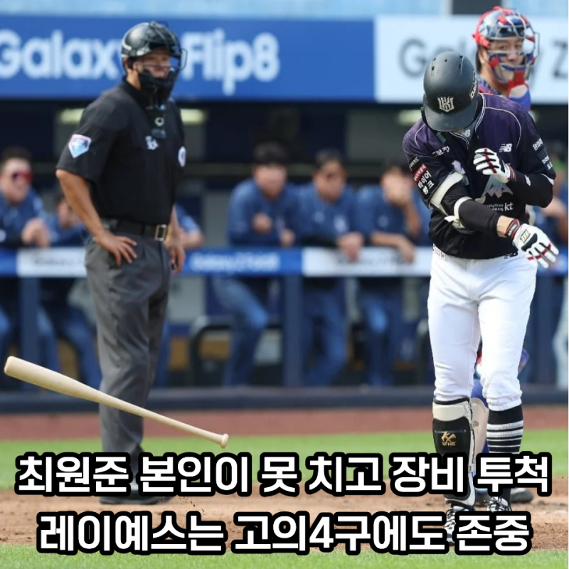 "자기 기록 채우려고 나왔나!" 최원준 장비 패대기에 주장 장성우 선수단 집합