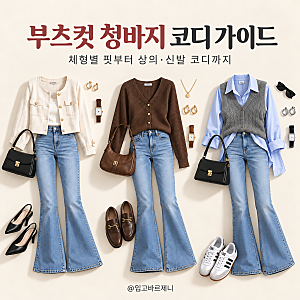 부츠컷 청바지 코디, 체형별 핏부터 신발·상의 조합까지