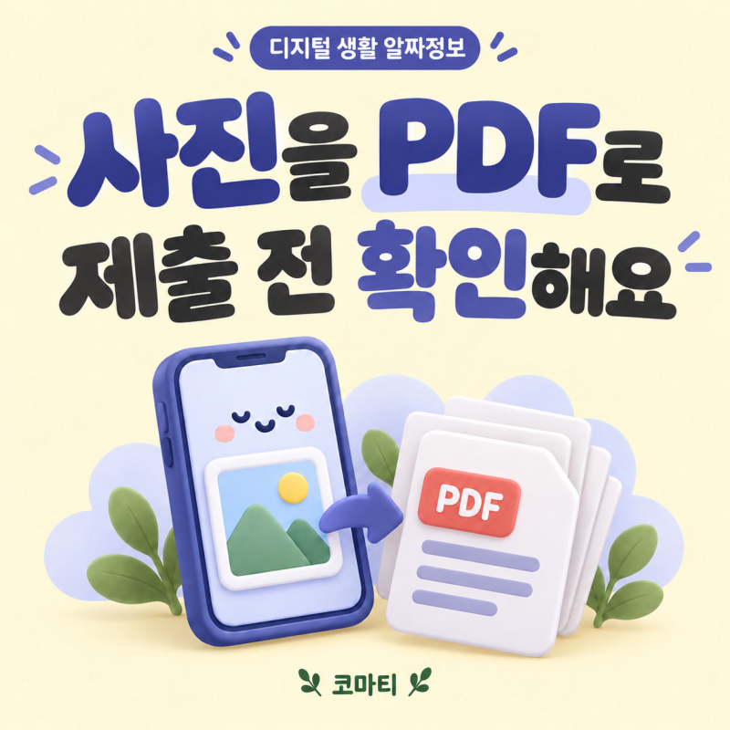 사진을 PDF로 바꾸는 방법, 서류 제출 전에 알아두세요