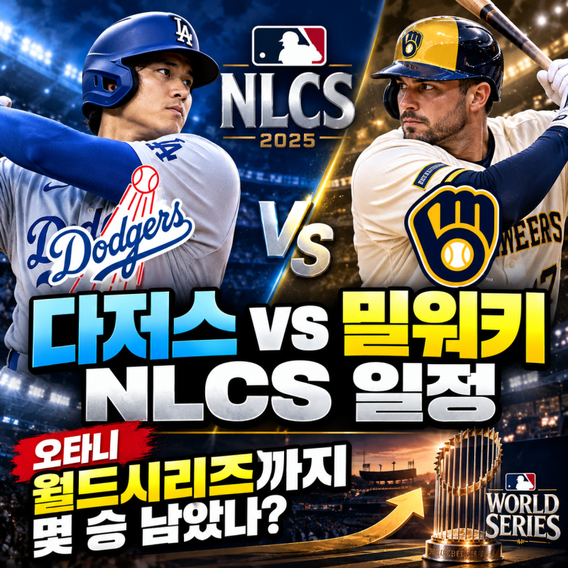 LA다저스 밀워키 NLCS 일정｜오타니 월드시리즈까지 몇 승 남았나?