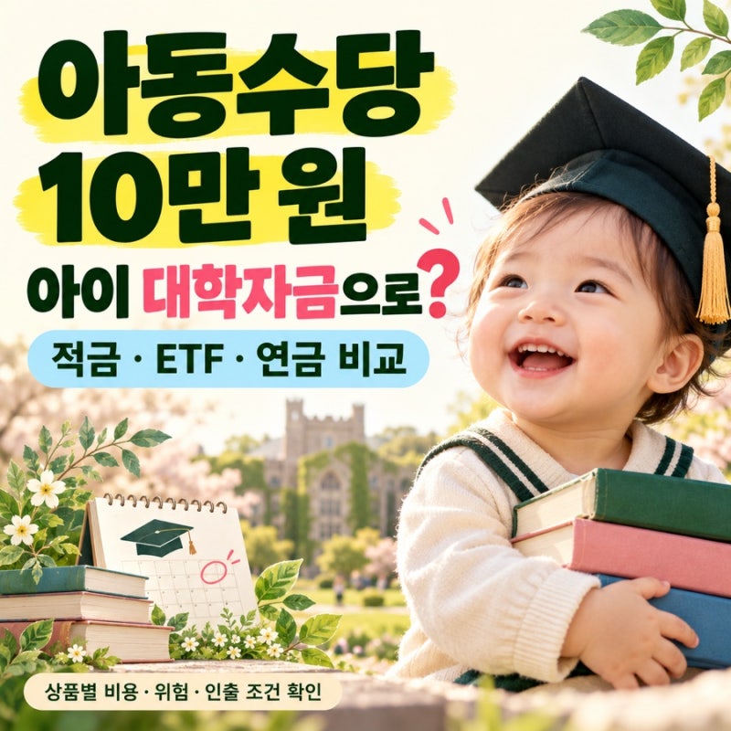 아동수당 매달 10만 원, 아이 적금 vs ETF vs 연금 선택법