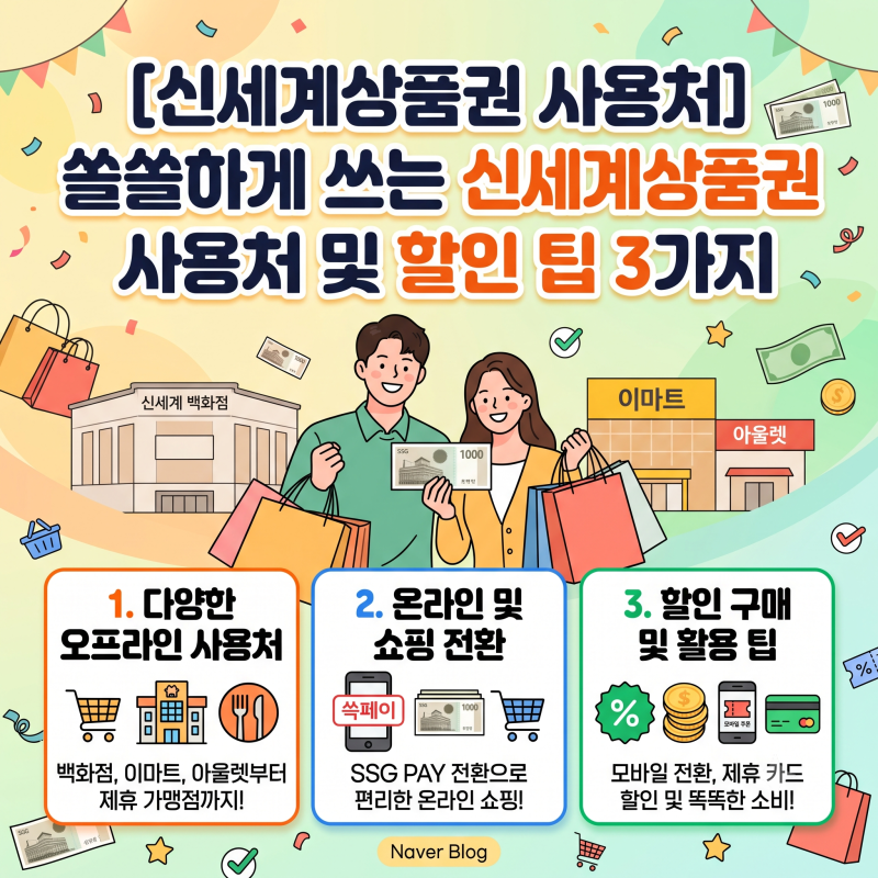 [신세계상품권 사용처] 쏠쏠하게 쓰는 신세계상품권 사용처 및 할인 팁 3가지