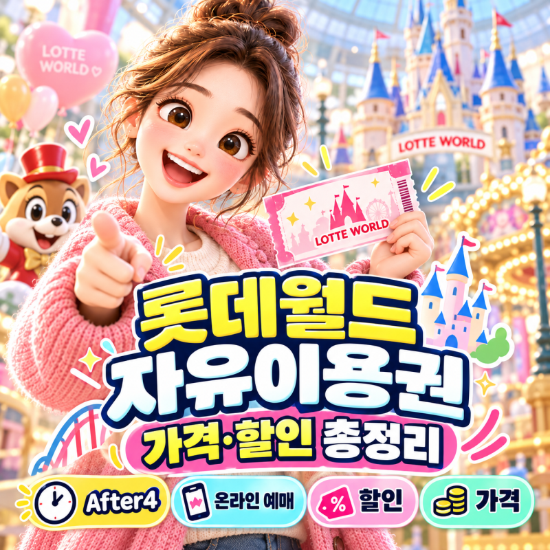 롯데월드 자유이용권 가격 할인 방법｜After4 온라인 예매까지
