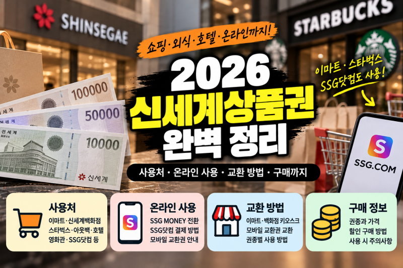 신세계상품권 사용처 총정리｜이마트 스타벅스 온라인 전환 및 현금 교환 환불 기준
