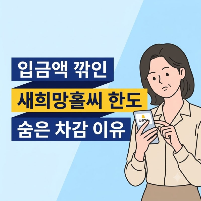 새희망홀씨 대출 승인 받고도 입금 금액이 다른 까닭