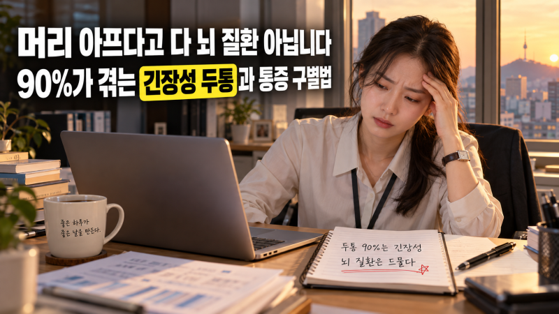 [뇌에 문제 생긴 걸까?] 지끈거리는 두통 원인 3가지와 긴장성·편두통 구별법 총정리! 집에서....