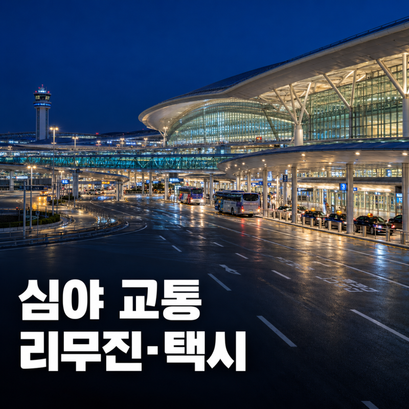 인천공항 심야 교통 공항버스 요금 첫차 막차 서울 노선 택시 정류장 위치 새벽 할증 비교
