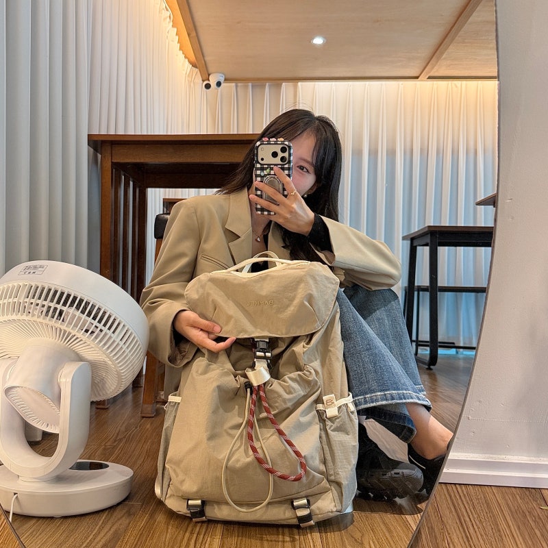 1박2일 여행 가방 찾는다면? 밤켈 스트링 나일론 백팩 가벼운 여자 백팩 추천