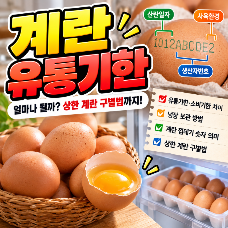 계란 유통기한 얼마나 될까? 소비기한 차이부터 냉장 보관법, 상한 계란 구별법까지