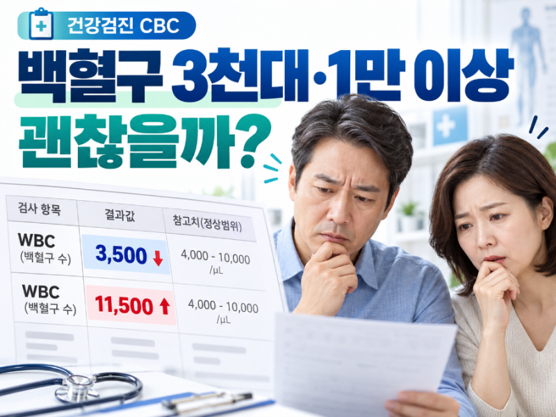 백혈구 3천대·1만 이상, 높거나 낮으면 무슨 뜻일까? 재검 전에 볼 것