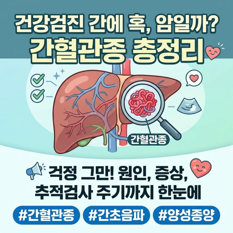 [간혈관종] 건강검진 간에 혹 발견? 원인·증상·크기별 추적검사 주기 총정리