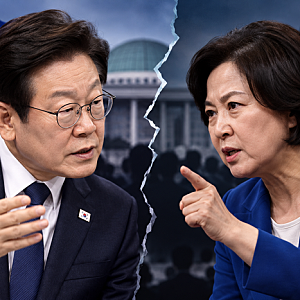 이재명·추미애 권력 투쟁?...이재명 지지율 35.2%, 국민의힘 41.3%로 민주당 역전
