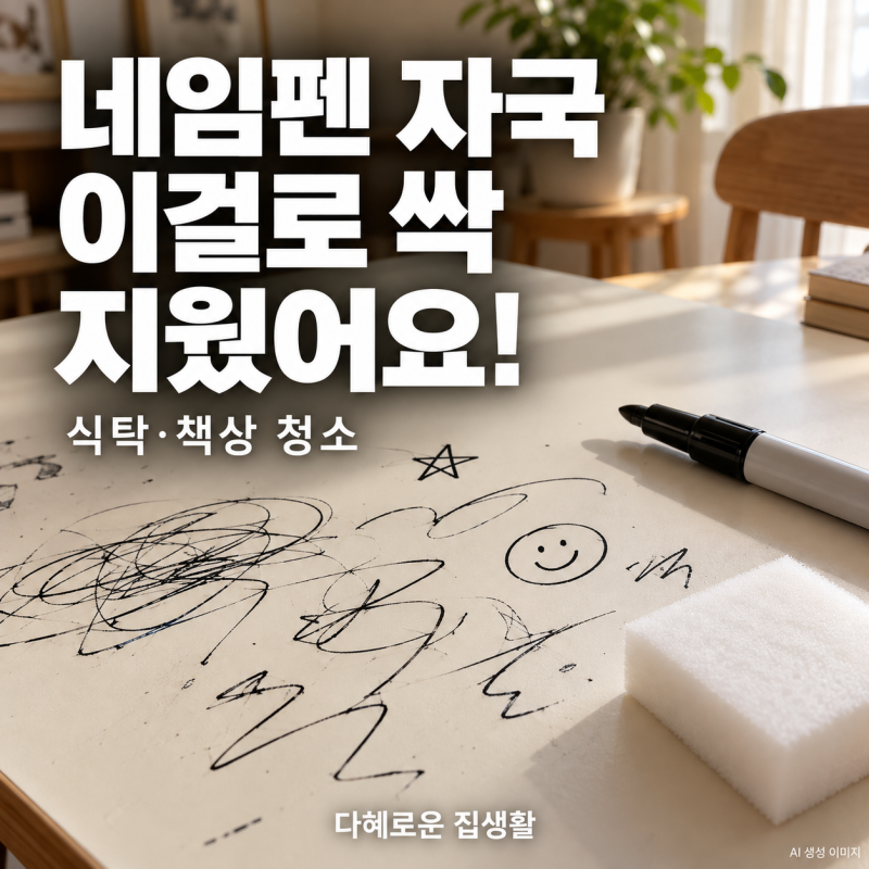 네임펜 지우는 법, 안 지워지던 식탁 자국…‘이것’으로 닦았더니 싹 지워졌어요