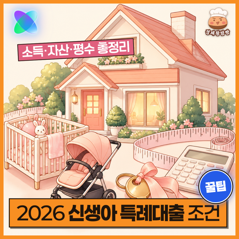 2026년 신생아 특례대출 조건, 소득 자산 평수 기준 총정리