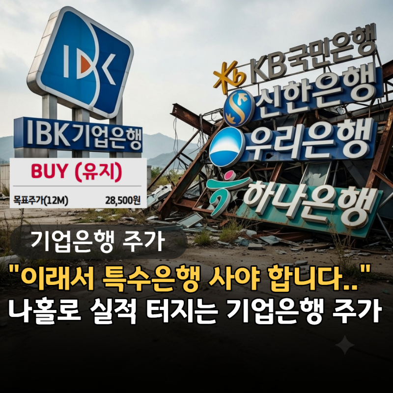 "이래서 특수은행 사야 합니다.." 시중은행 비명 지를 때 나홀로 실적 터진 기업은행 주가