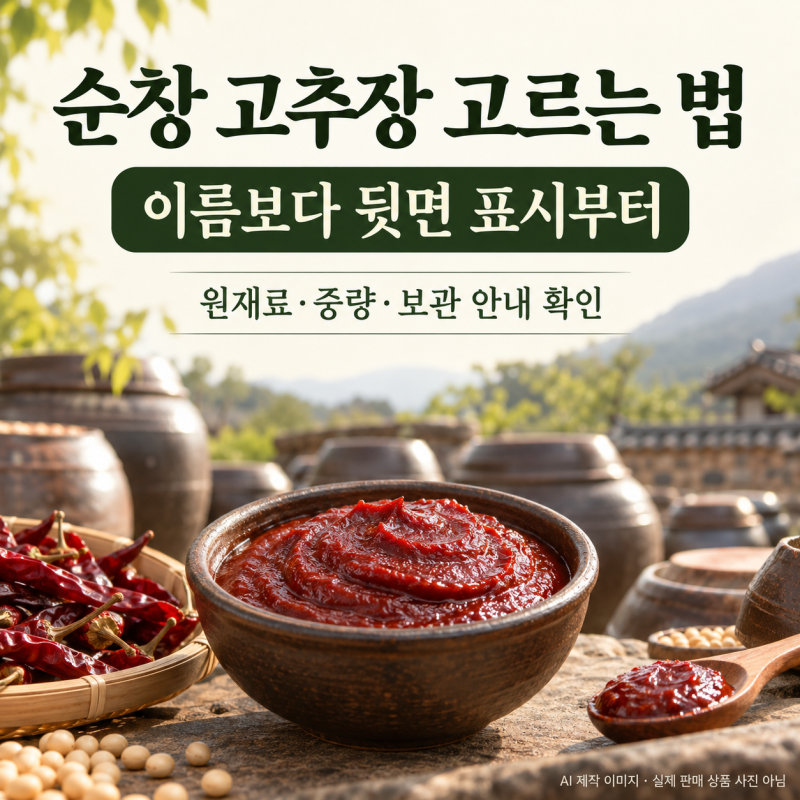 순창 고추장 고르는 법｜원재료·100g 가격·용량·보관까지 장류 구매 체크