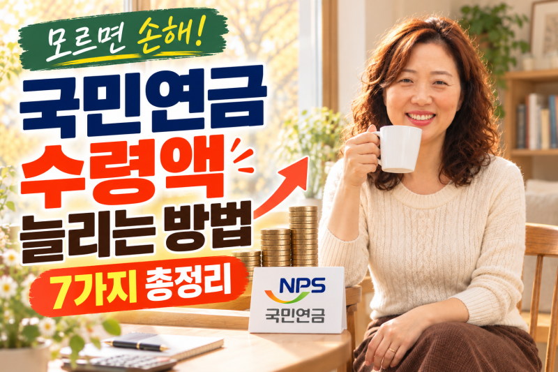 국민연금 수령액 늘리는 방법 총정리｜모르면 손해 보는 7가지 방법