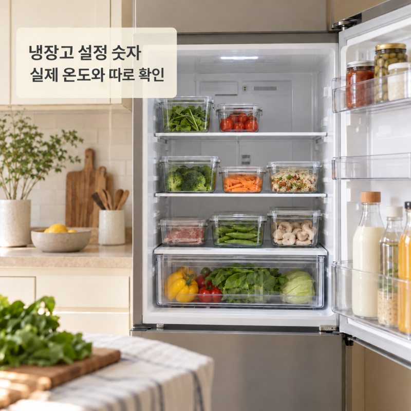 냉장고 3도로 맞췄는데 덜 차갑다면? 설정·실제 온도 확인 순서