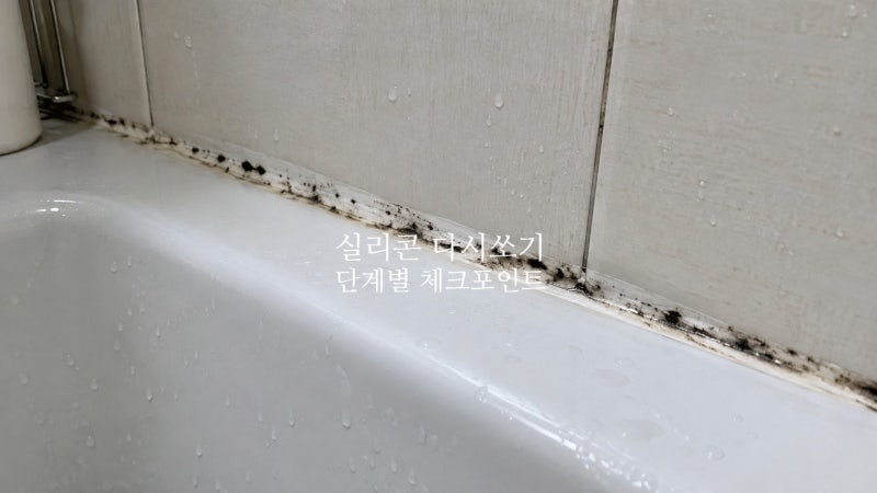 "곰팡이 핀 실리콘, 위에 덧바르면 되죠?" 욕실 실리콘 다시 쏘는 순서 6단계