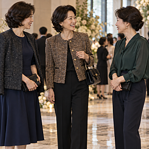 50대 여성 가을 하객룩 추천 10월 11월 결혼식 원피스 자켓 바지 정장 코디